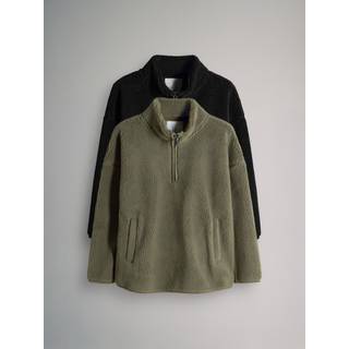 The Set The Set Black/Green 2 Pack Borg Quarter Zip Fleeces