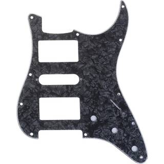 MusicLily Pro 11 Hole HSH Guitar Strat Pickguard Humbucker til Fender American/Mexican Standard Stratocaster Modern Style 4Ply Black Pearl