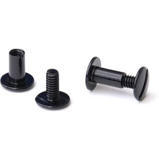 Trubind aluminium Chicago skrue og posts?t | 1/2 tommer efter l?ngde | 3/16 tommer efter diameter | Sort | 100 skruer og 100 indl?g