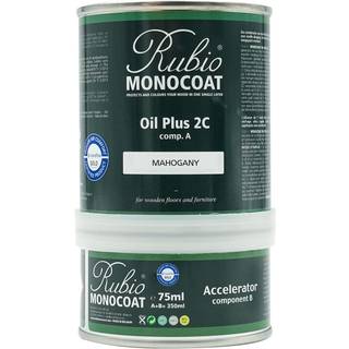 Rubio Monocoat Wood Stain & Finish 175 ft - Mahogany | Olja plus 2c | Snabbtorkade miljövänlig linolja för inomhusanvändning inkluderar accelerat