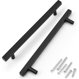 Knobwell 10 Pack 7-1/2 """" Matt svart köksskåp dörrhandtag rostfritt stål modern byrå låda drar svart låda drar total längd 10 """"