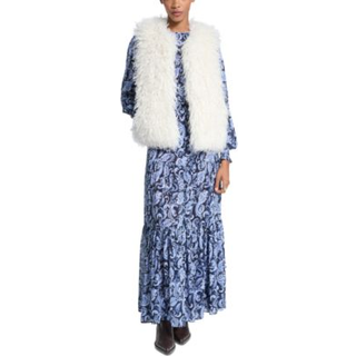 MK Faux Shearling Vest - Natural - Michael Kors - XL
