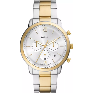 Fossil Neutra herreur i tofarvet stål med lænke