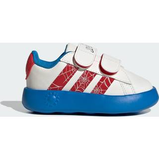 adidas x Marvel Spider-Man Grand Court basketsko til børn - Cloud White / Pure Ruby / Bright Blue - 25 1/2
