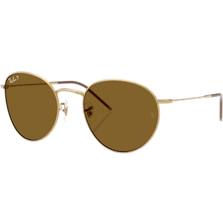 Ray - Ban Unisex RBR0103S ROUND REVERSE 001/83 Solbriller Metal Guld Grøn Pantos Polariseret