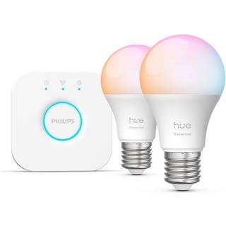 Philips Hue Essential startsæt: 2 x E27 pærer + Bridge