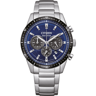 Citizen CA4624-56L Eco-Drive Chronograph Herrenuhr Stahl/Blau