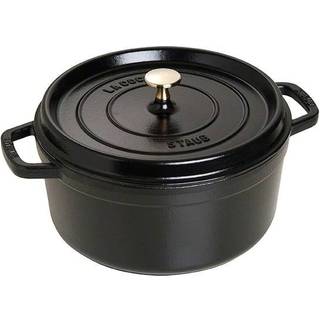 Staub Rund Gryde 26 cm 5,2 liter Sort