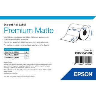Epson Premium Matte Rulle, udstansede labels 102 mm × 51 mm ( 500 Labels )