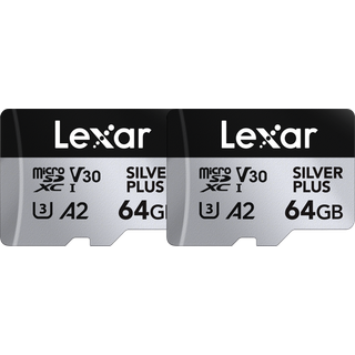 Lexar microSDXC Silver Plus UHS-1 V30 R205/W100MB/s - 2PACK 64GB