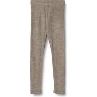 Wheat Agi Leggings I Uld Og Silke Khaki Melange  Khaki Melange 110 cm Wool Brun  110 cm  unisex