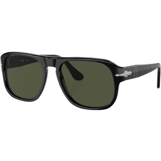 Persol Unisex PO3310S JEAN 95/31 Solbriller Acetat Sort Grøn Firkantet Normal
