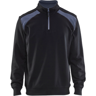 Blåkläder 3353 Sweatshirt half zip / Sweatshirt half zip - M - Sort/Grå