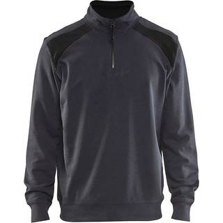 Blåkläder 3353 Sweatshirt half zip / Sweatshirt half zip - XL - Mellemgrå/Sort