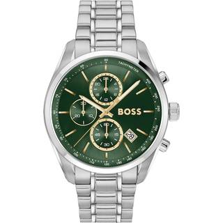 Boss Grand Prix 44 Green Dial Watch - Silver