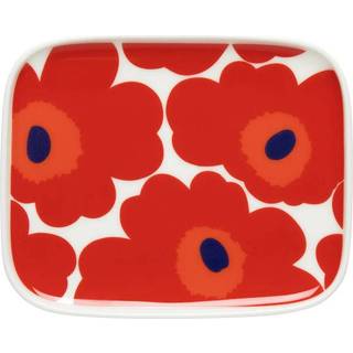 Marimekko Unikko fad 15x12 cm rød-hvid