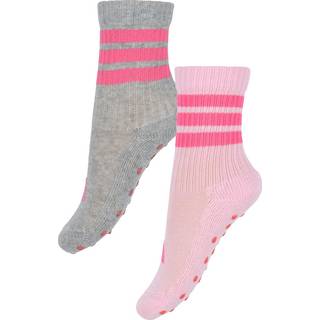 Kids Anti-Slip sokker - Clear Pink / Medium Grey Heather - 22-24