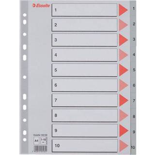 Esselte Register PP A4 1-10 grå