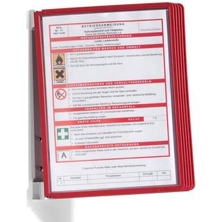 Durable Vario® vægregistersystem med 5 lommer komplet, rød