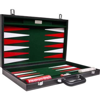 Backgammon 21" Grön, vit och röd