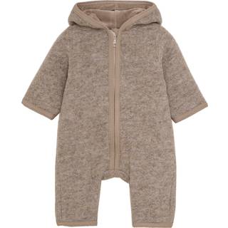 Huttelihut Camel Melange Ulddragt Merinould Med Bomuldsfoer - Str. 9-12m 74/80cm