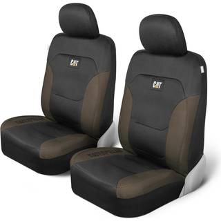Cat Flexfit Automotive Seat Covers til bilerbiler og SUV'er (Sæt på 2) - Black Car Seat Covers til forsæder Truck sædebeskyttere med beige honnin