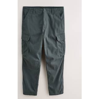 Next Grey Charcoal Regular Tapered Fit Cotton Stretch Cargo Trousers