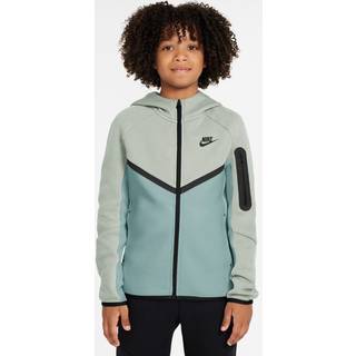 Nike Tech Fleece-hættetrøje med lynlås til større børn - grå - M
