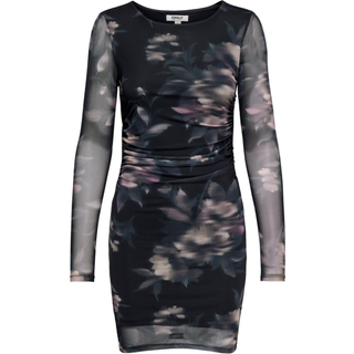 Only - Onlkaya Life Ls Ruching Mesh Dress - 4850580 Twilight Mauve Diffused Floral