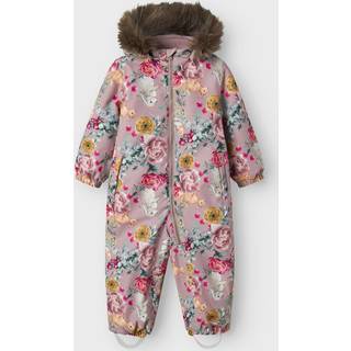 Name It Flyverdragt Woodrose Med Blomsterprint Og Aftagelig Hætte - Str. 1.5y 86cm