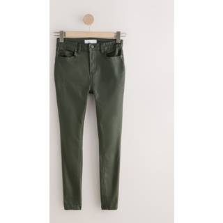Next Olive Green Coated Denim Skinny Jeans