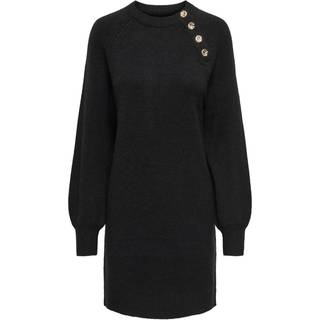 Only - Onlemma Life Ls Button Onec Dress Cc Knt - 4853473 Black Gold Button