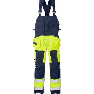 Fristads 101018 Hi Vis håndværker overalls kl.2 1014 / Arbejdsoveralls Hi-Vis gul/Marine D116