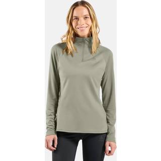 Odlo Essential Ceramiwarm 1/2 Zip Running Shirt Women - Olive, Size L - olive
