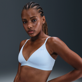 Nike Form Triangle-sports-bh uden indlæg og med stropper og let støtte til kvinder - blå - L