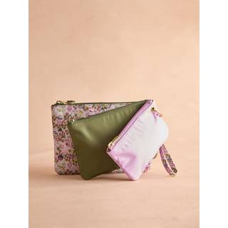 Cath Kidston Cath Kidston Pink Tiny Town/Khaki Layered Pouch