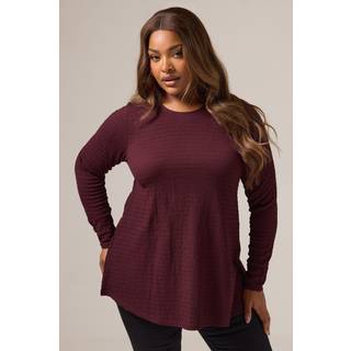 Yours Curve Yours Curve Red Textured Long Sleeve Swing Top