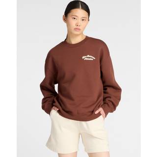 New Balance New Balance Burgundy Red Womens Linear Heritage Fleece Sweatshirt