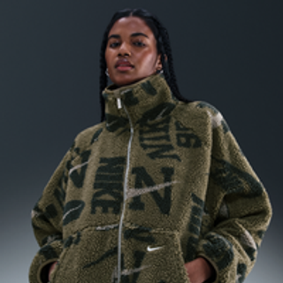 Nike -fleecejakke med høj fyldkraft til kvinder - grøn - XS (EU 32-34)