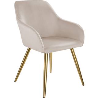 Stol Marilyn velour, guld - taupe/guld,pr. stk.