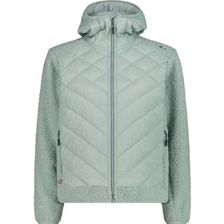 CMP Women's Jacket Hybrid Fix Hood Fleecejakke Damer størrelse 42 farve grå/turkis
