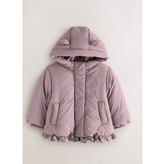 Next Plum Purple Shower Resistant Frill Hem Padded Coat (3mths-7yrs)