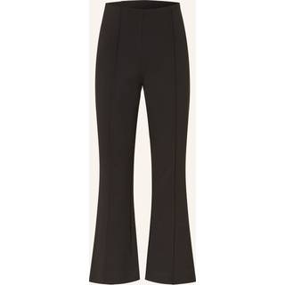 Cropped Flared Ponte Trousers - Black - S