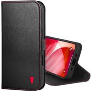 iPhone Air Leather Case (MagSafe Charging) - Black with Red Detail