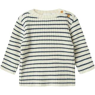 NAME IT Strik Trøje Ostripe Insignia Blue Cloud Dancer