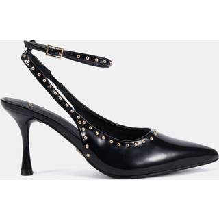 Novo Novo Black Regular Fit Italia Stud Detail Ankle Strap Point Courts - 7 EU 40