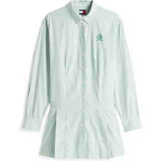 Logo Embroidery Relaxed Midi Shirt Dress