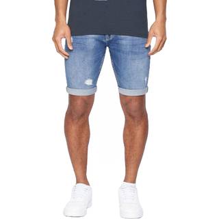 Crosshatch Herre Riptrey Denim Shorts med ridsede detaljer Mellemvask