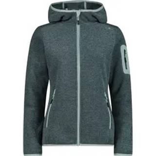 CMP Women's Jacket Fix Hood Jacquard Knitted Stripes Fleecejakke Damer størrelse 40 farve blå