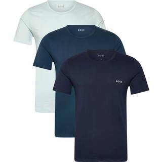BOSS 3-pak t-shirts med rund-hals i forskellige blå farver til herre